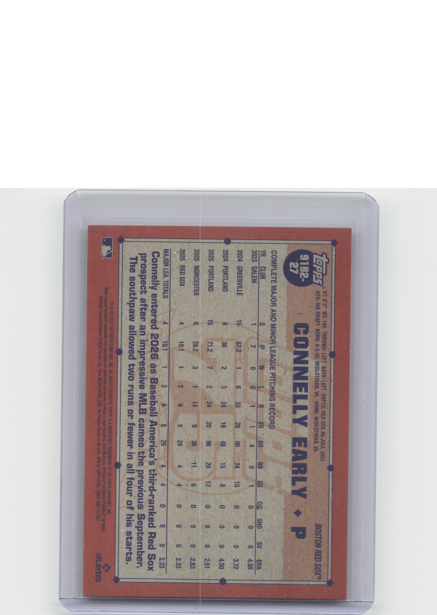 #91B2-27 Connelly Early 1991 Topps Baseball 35th Anniversary Crackle Foil