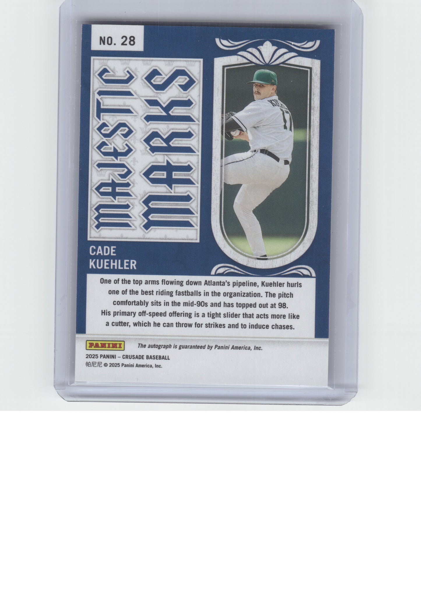 2025 Panini Crusade #28 Cade Kuehler Majestic Marks