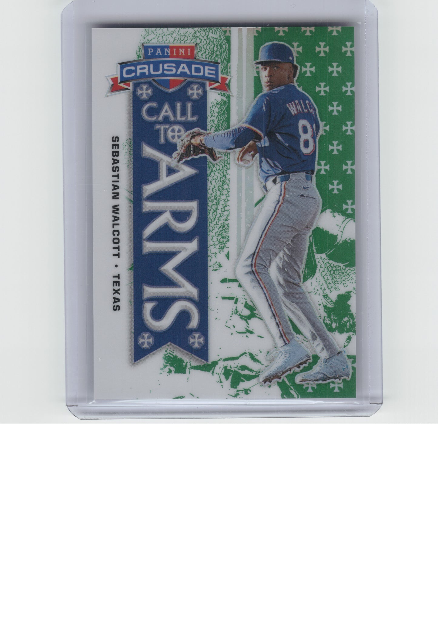 2025 Panini Crusade #8 Sebastian Walcott Call to Arms Green #/249