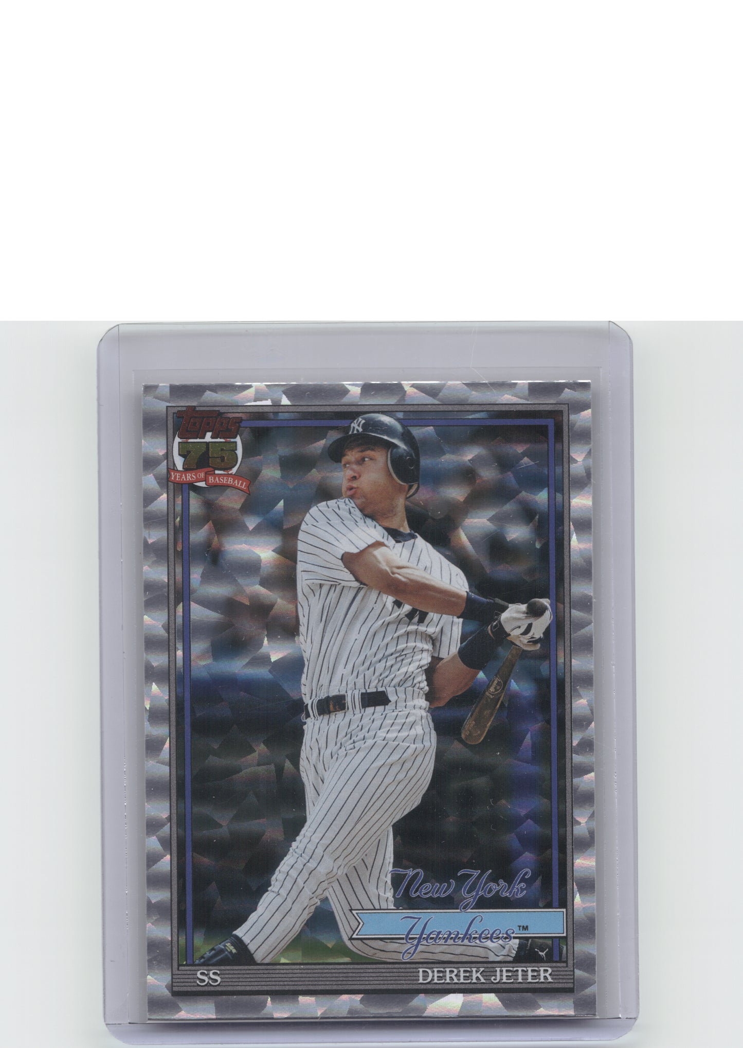 #T91-30 Derek Jeter 1991 Topps Baseball 35th Anniversary Crackle Foil