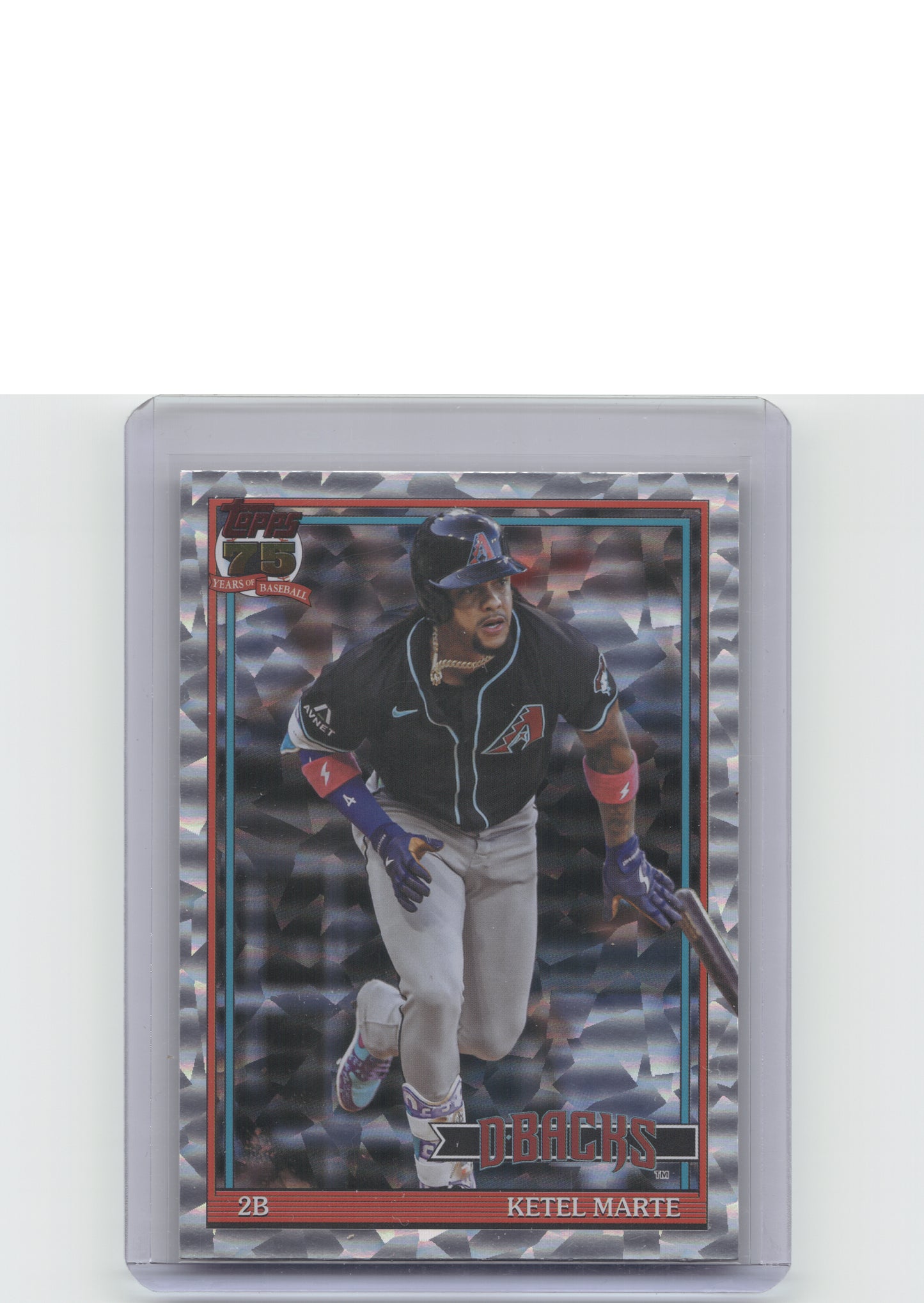 2026 #91B2-25 Ketel Marte 1991 Topps Baseball 75th Anniversary Crackle Foil
