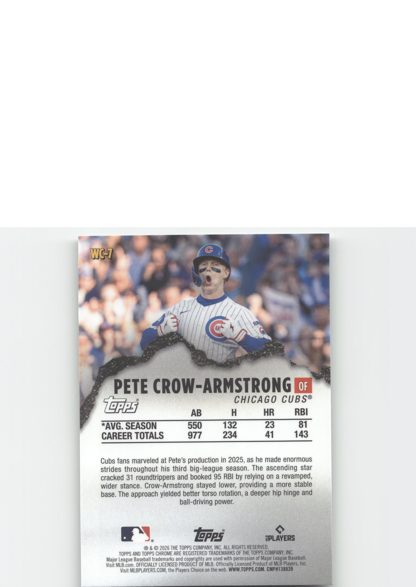 2026 Topps Chrome #WC-7 Pete Crow-Armstrong Wrecking Crew