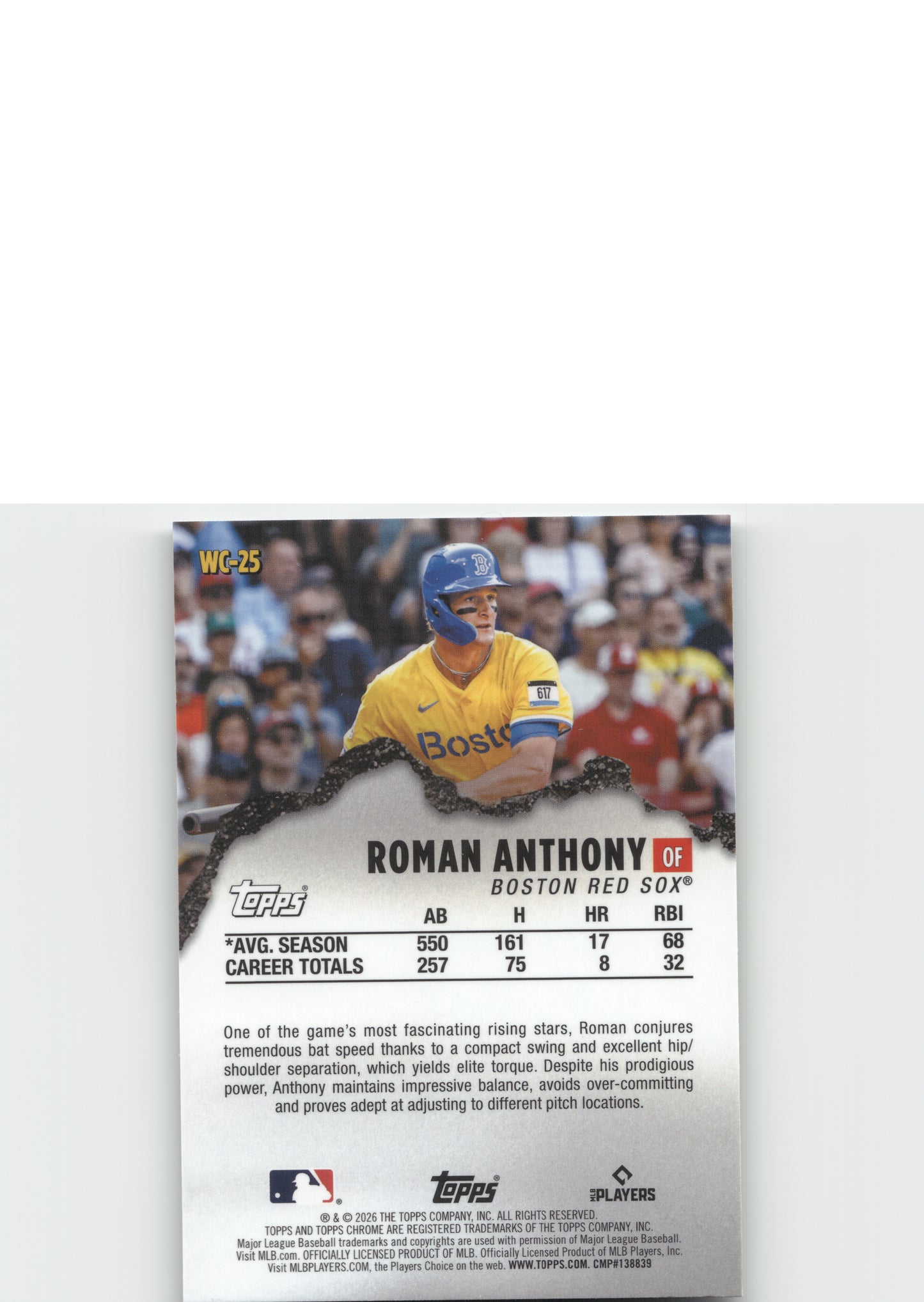 2026 Topps Chrome #WC-25 Roman Anthony Wrecking Crew