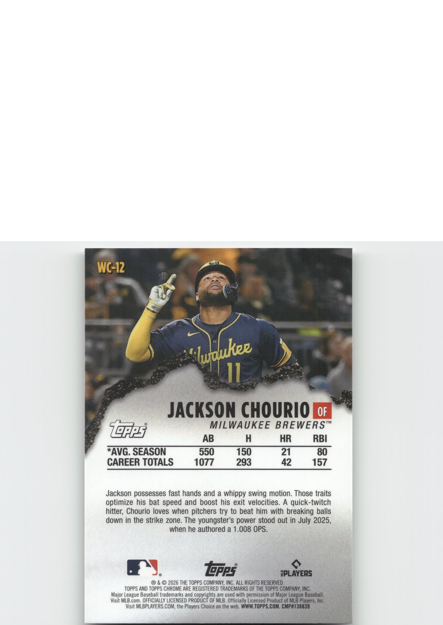 2026 Topps Chrome #WC-12 Jackson Chourio Wrecking Crew