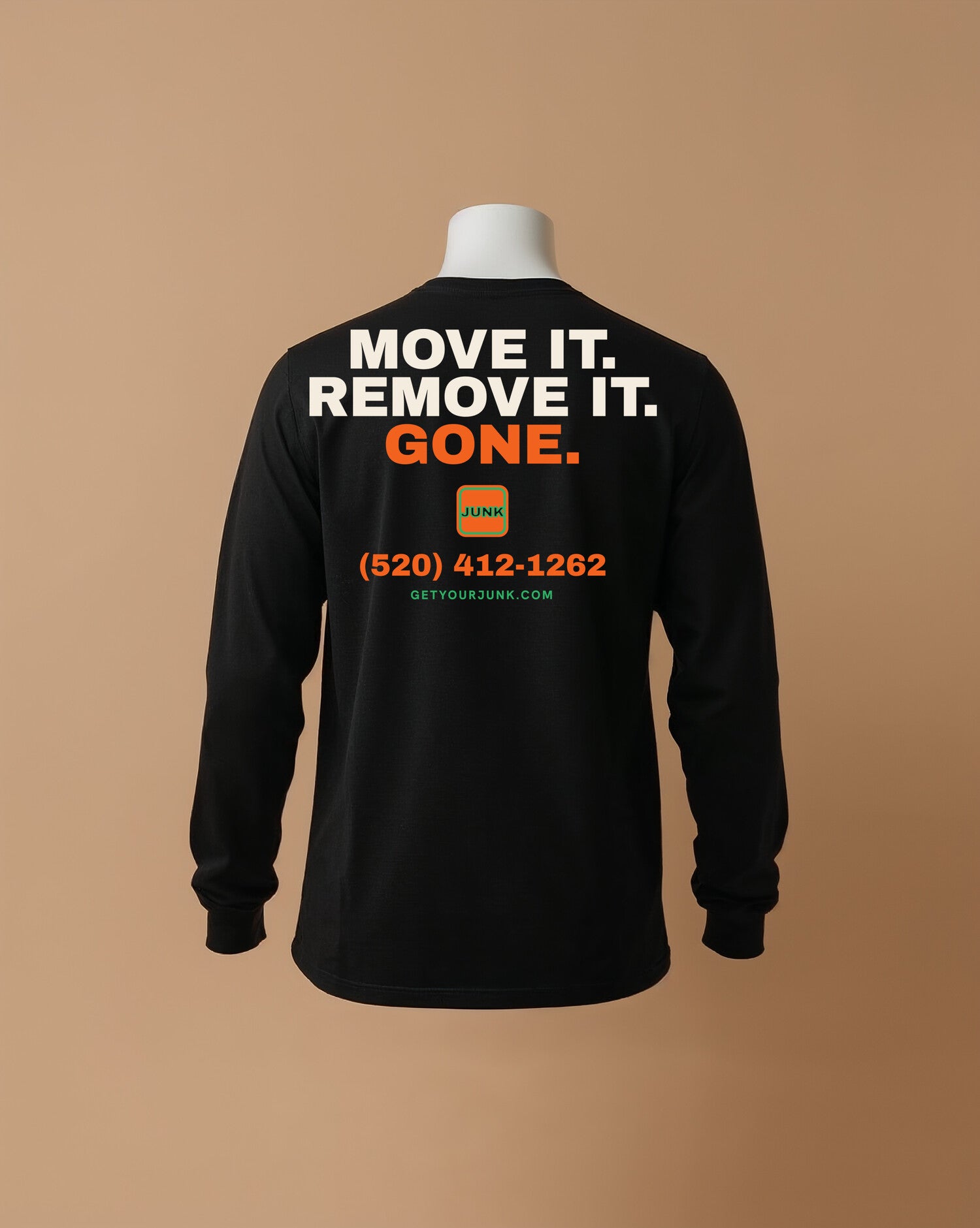 Get Your Junk Long-Sleeve, back: move it remove it gone