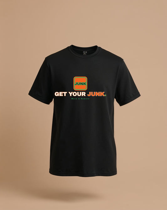 Get Your Junk Tee, black, front